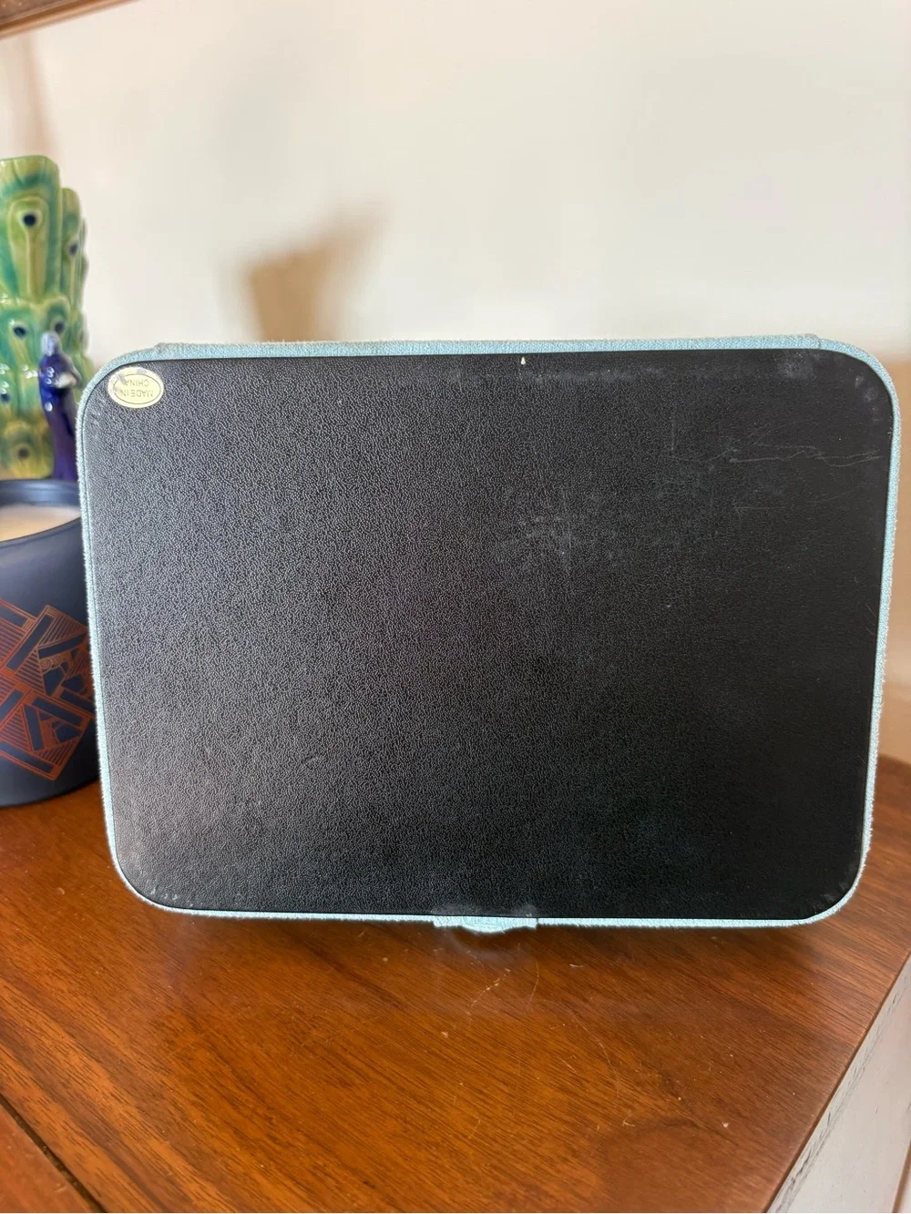 Mele & Co. Giana Light Blue Suede Jewelry Box